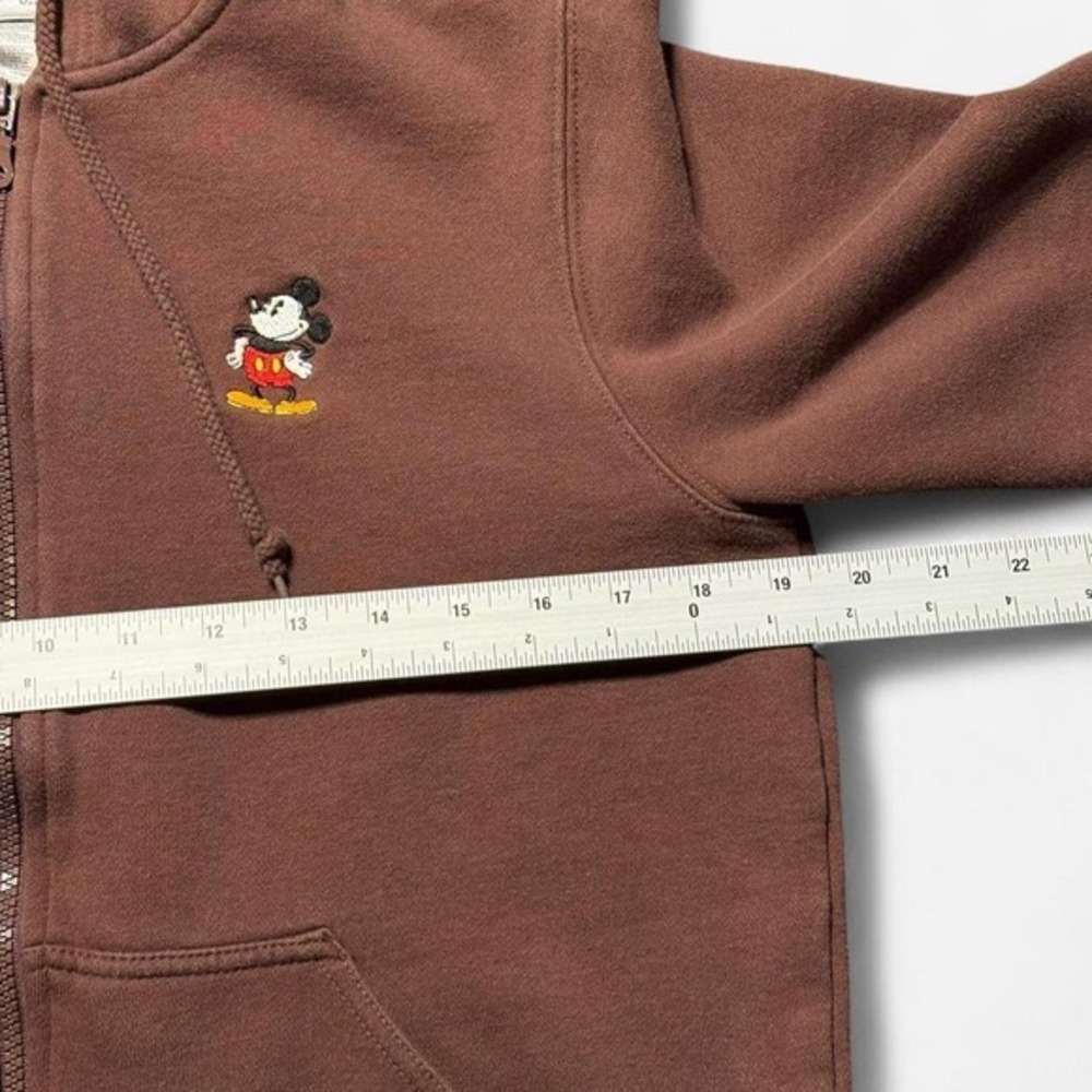 Disneyland Brown Mickey Mouse Zip Up Hoodie Kids Size L - Picture 4 of 6